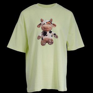 Cartoon rhinestone pattern T-shirt